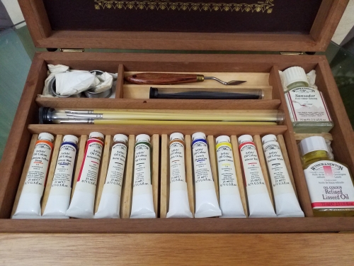 ست جعبه چوبی رنگ روغن آرتیست وینزور رنگ 20 میل