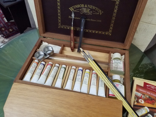 ست جعبه چوبی رنگ روغن آرتیست وینزور رنگ 20 میل
